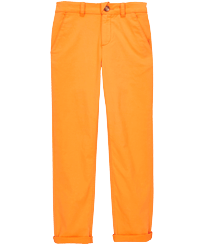 Pantalones de color liso para niño Zanahoria vista frontal