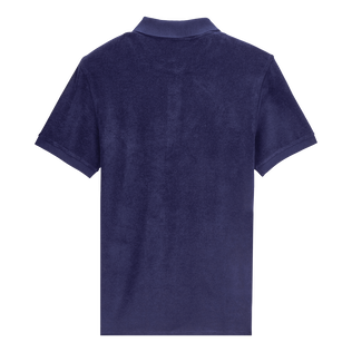 Polo en tejido terry liso para hombre Azul marino vista trasera