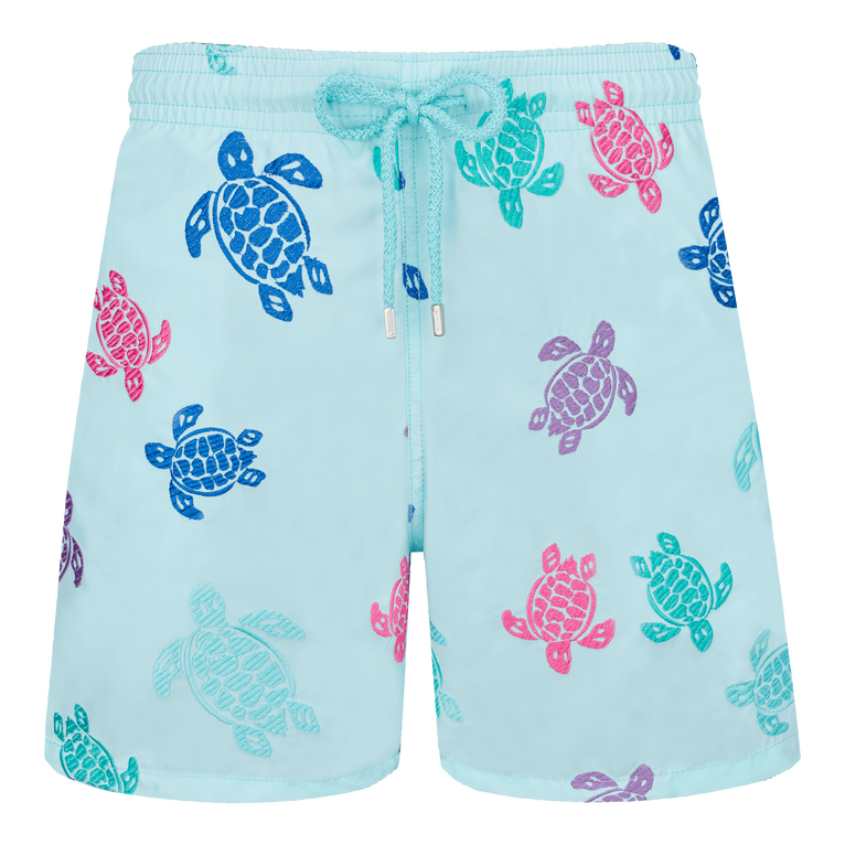 Men Swim Shorts Embroidered Tortue Multicolore - Limited Edition - Costume Da Bagno - Mistral - Blu
