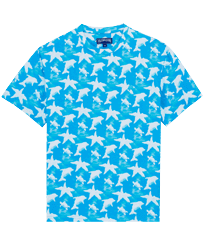 Men Cotton T-Shirt Clouds Hawaii blue front view