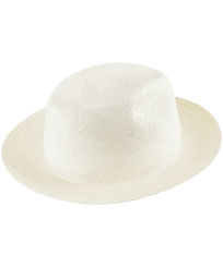 Unisex Natural Straw Panama Hat Solid Sand front view