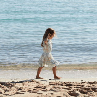 Girl Mini Dress Hidden Fishes - Vilebrequin x Poupette St Barth White details view 1