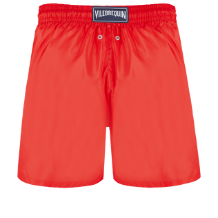 Men Swim Shorts Ultra-light and Packable Solid Poppy red back view