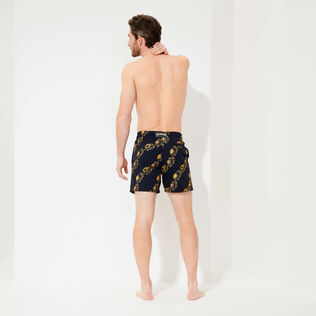 Men Swim Trunks Embroidered Elephant Dance - Limited Edition Navy back worn view