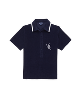 Polo donna in spugna VBQ Line Blu marine vista frontale