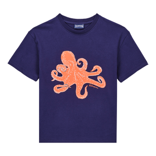 Camiseta con estampado Macro Octopussy para niño Azul marino vista frontal