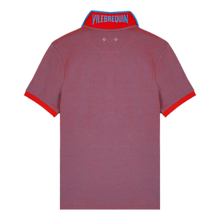 Solid Polohemd aus Baumwollpikee mit Farbwechsel für Herren Earthenware Rückansicht