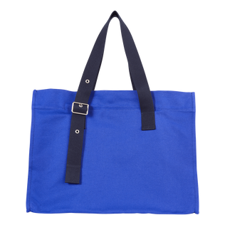 Unisex Beach Bag Solid Purple blue back view