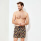 Men Swim Trunks Embroidered Indian Ceramic - Limited Edition Sapphire front worn view