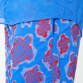 男士 2003 Turtle Shell 图案刺绣泳装 - 限量版 Sea blue 细节视图2