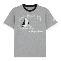 Men Cotton T-Shirt Yarn Dye Sail Heather grey front view