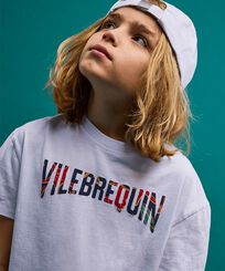 T-shirt en coton garçon Holistarfish Blanc vue portée de face
