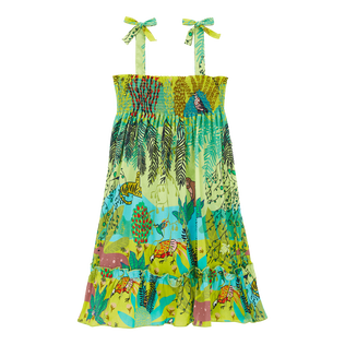 Girls Cotton Dress Jungle Rousseau Ginger front view