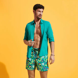 Men Swim Trunks Ultra-light and Packable Naive Fish Emerald details view 1