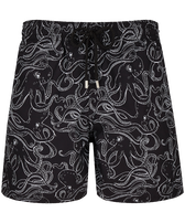 Men Swim Trunks Black Octopus Black front view