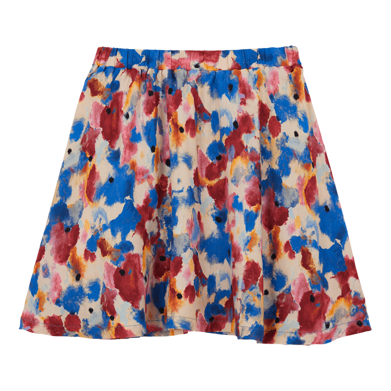 Girls Viscose Skirt Flowers In The Sky - Skirt - Gulipe - Blue - Size 14 - Vilebrequin