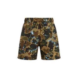 Boys Swim Shorts Camo Splash - VBQ x Palm Angels Oats 正面图