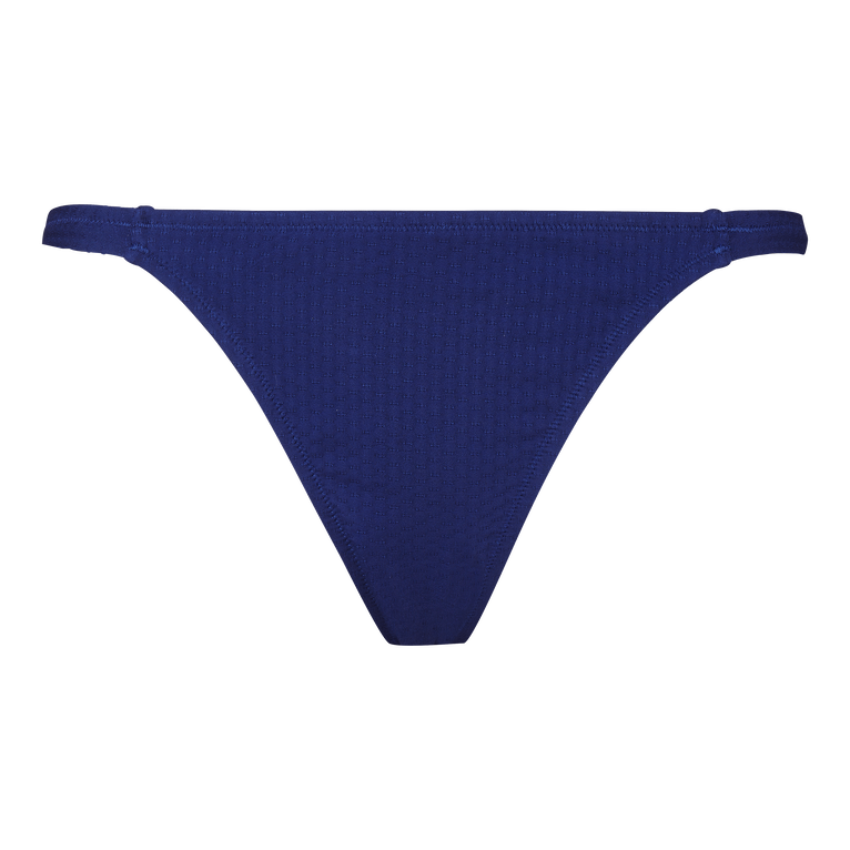 Braguita De Bikini De Corte Tanga Con Estampado Plumetis Para Mujer - Traje De Baño - Fraz - Azul