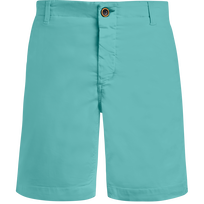 Men Tencel Satin Bermuda Shorts Solid Disco green front view