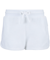 Girls Terry Short Solid White front view