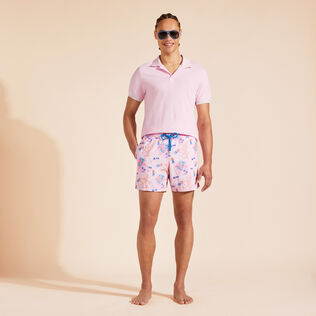 Men Swim Trunks Embroidered Medusa Flowers - Limited Edition Marshmallow details view 1