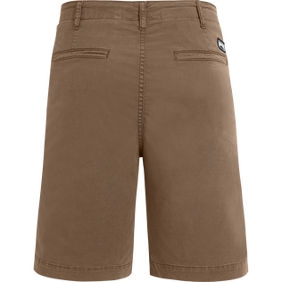Men Tencel Cotton Bermuda Shorts Solid Hazelnut back view