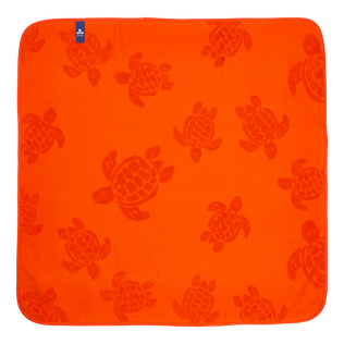 Baby Beach Towel Turtle Jacquard Solid Rust back view