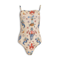 Women Bustier One-piece Swimsuit Aqua Circus - Vilebrequin for St. Regis Pink champagne front view