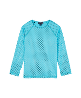 Girls Long Sleeves Rashguard Relief Sparkling Disco green front view