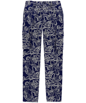 Pantalones con estampado Macro Octopussy para niño Azul marino vista frontal