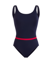 Women One-piece Swimsuit Solid - Vilebrequin x Ines de la Fressange Navy front view
