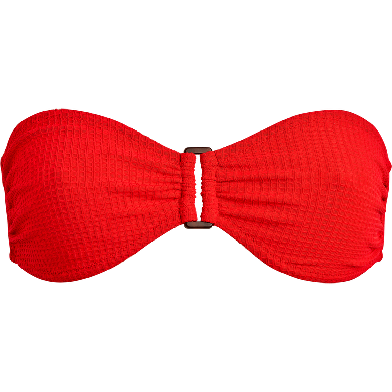 Vichy Jacquard Bandeau-bikinioberteil Mit Ring Für Damen - Luce - Rot - Größe S - Vilebrequin