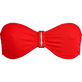 Haut de maillot de bain bandeau femme Jacquard Vichy Coquelicot vue de face