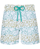 Men Swim Trunks Embroidered Raiatea - Limited Edition White front view