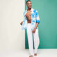 Men Linen Pants Solid Blanco detalles vista 3