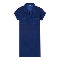 Solid Polokleid aus Frottee für Damen Ink Vorderansicht