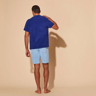 Men Shirt Solid Ink back worn view
