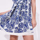 Women Mini Dress Hidden Fishes - Vilebrequin x Poupette St Barth Purple blue details view 1