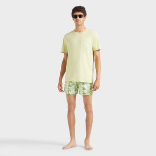 Camiseta de algodón orgánico de color liso natural para hombre Macaroon detalles vista 1