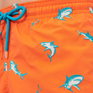Men Swim Trunks Embroidered 2009 Les Requins - Limited Edition Guava details view 3