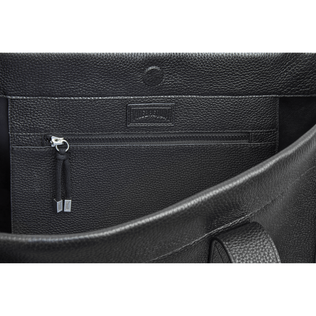 Medium Leather Bag Black details view 2