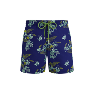 Maillot de bain homme brodé Flowers Power - Edition Limitée Minuit vue de face