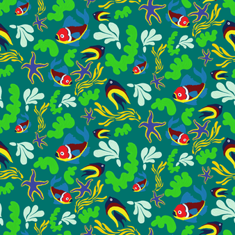 Pantaloncini mare uomo ultraleggeri e ripiegabili Naive Fish Emerald stampe