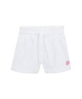 Bermudas de algodón con bordado para niña Blanco vista frontal