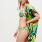 Women Fitted Printed - Women Halter Bikini Top Jungle Rousseau, Ginger details view 4