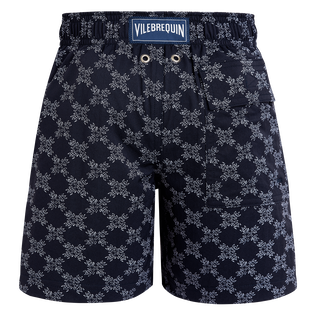 Pantaloncini mare bambino elasticizzati VBQ Monogram Blu marine vista posteriore