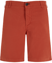 Men Cotton Bermuda Shorts Solid Rust front view
