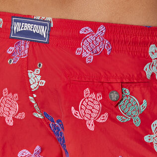 Men Swim Shorts Embroidered Tortue Multicolore - Limited Edition Moulin rouge dettagli vista 2