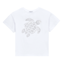 女童 Turtle 扎染色织 棉质 T 恤 White 正面图