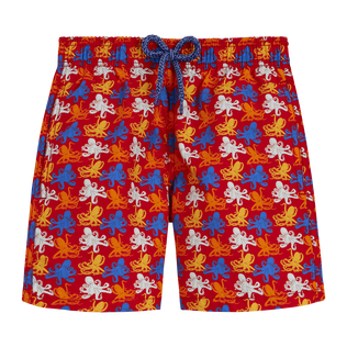 Boys Swim Shorts Micro Poulpes Poppy red front view